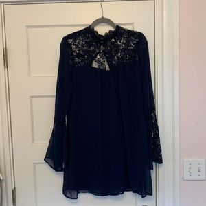 Navy dress with lace